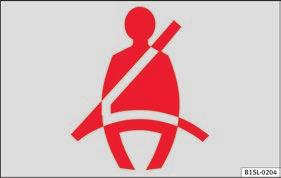 Güvenlik 62 Emniyet kemeri lambası* Şek. 79 Gösterge panelindeki uyarı lambası. Kontrol lambası, sürücüye emniyet kemerini bağlaması gerektiğini hatırlatmak için yanar.