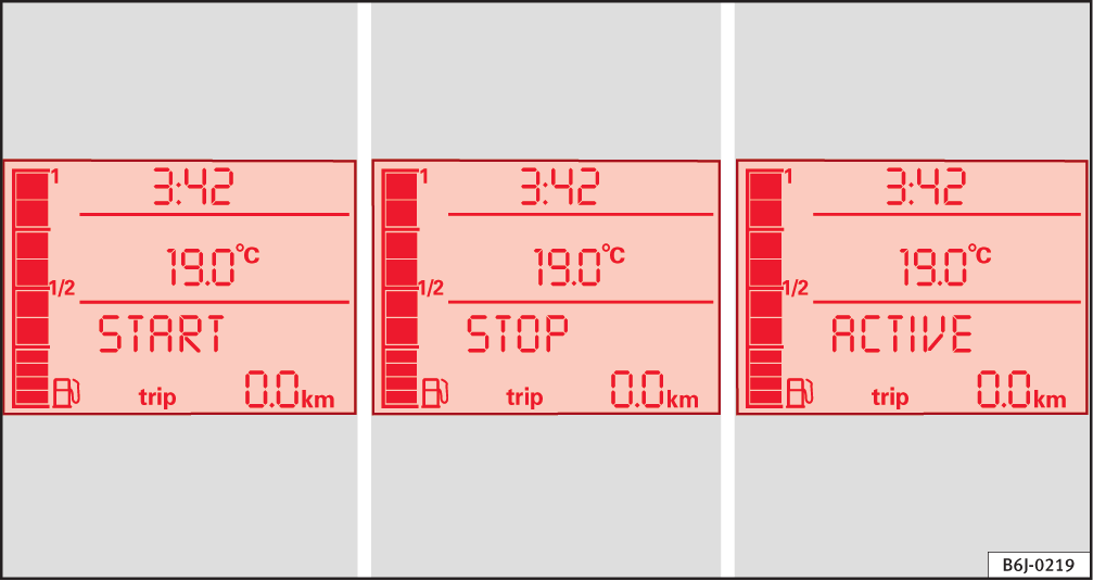 Sürüş 155 Start-Stop işlevinin Devreye Sokulması ve Devre Dışı Bırakılması Sürücü mesajları Şek. 112 Start-Stop işlevi düğmesi.