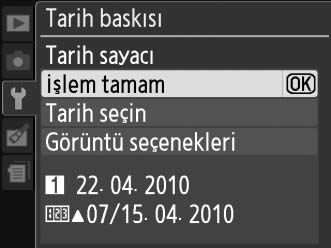 Tarih Sayacı Bu seçenek etkinken çekilen fotoğraflar gelecek bir tarihe kadar kalan gün sayısı veya geçmiş bir tarihten beri geçen gün sayısı ile basılır.