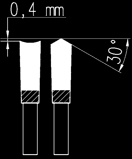 Yüksek diþi sýrasý Forma Kesimeri için Öze Daire Tesereer Hassas yüzeyerde üsün kaiei kesimer için Diþ þeki: Ýçi boþ diþier (avan yassý diþi, aþanmýþ) (HDF).