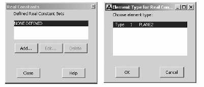 Options (Element behavior K3) > Plane strs w/thk > OK > Close