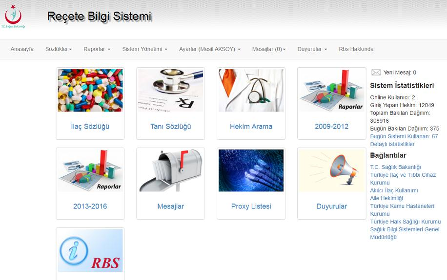 REÇETE BİLGİ SİSTEMİ E-reçetelerin izlenip değerlendirildiği ve hekimlerimize kendi reçeteleri ile ilgili bilgilendirmenin yapılabildiği bir sistemdir.