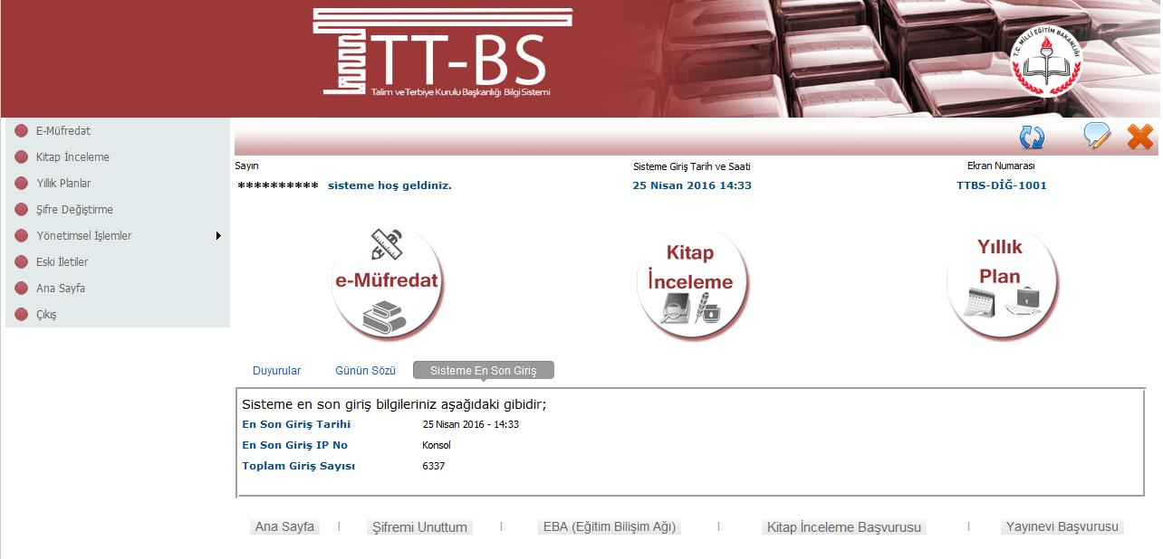 MEB dışı personelin başvuru girişi aşağıdaki gibidir; http://e-mufredat.meb.gov.