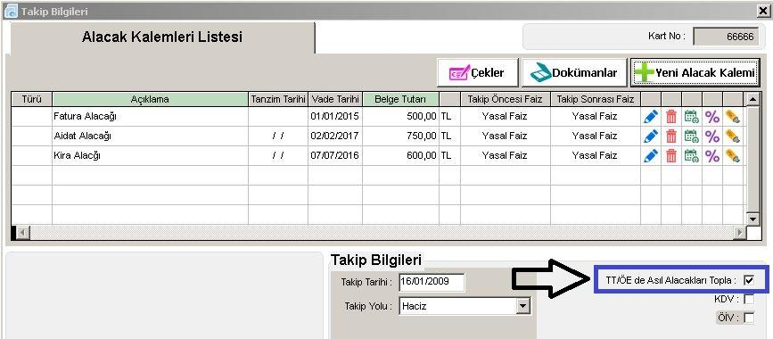 41 b) TT/ÖE de Faiz1 Aralığını Yaz seçeneği Tüm Takiplerde olarak işaretlenir. Sadece 49 takiplerde görünmesi isteniyorsa 49 Takipte seçeneği işaretlenir.