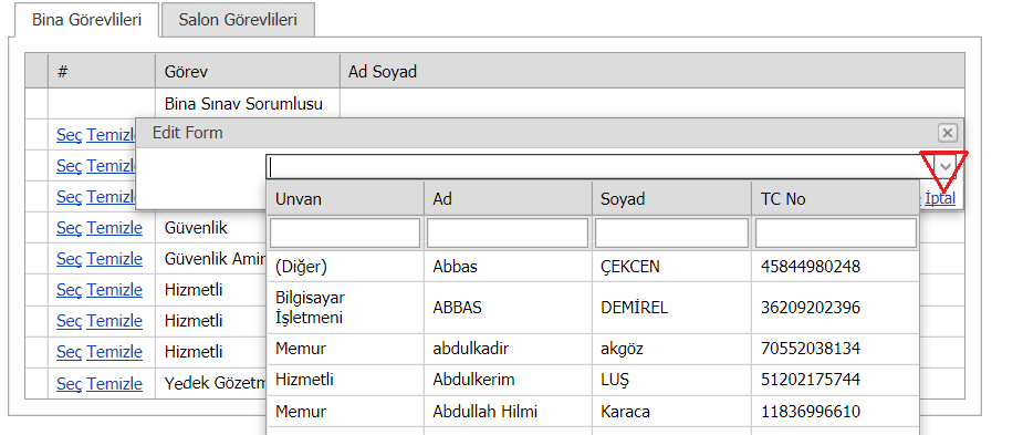 Sınav Görevlendirmeleri Sınavlarda bina ve salon görevlileri yer almaktadır. Bina yöneticileri bina görevlilerini kendileri seçebilecektir. Salon görevlileri ise ASYM tarafından atanacaktır.