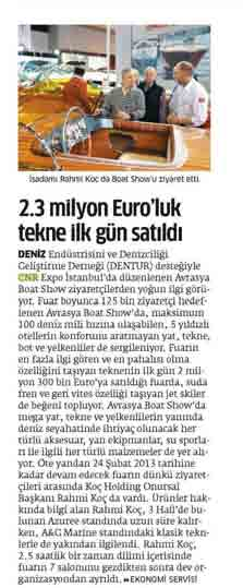 2. 3 milyon Euro ' luk tekne ilk gün satıldı Yayın Adı Star Yayın Tarihi 18.02.