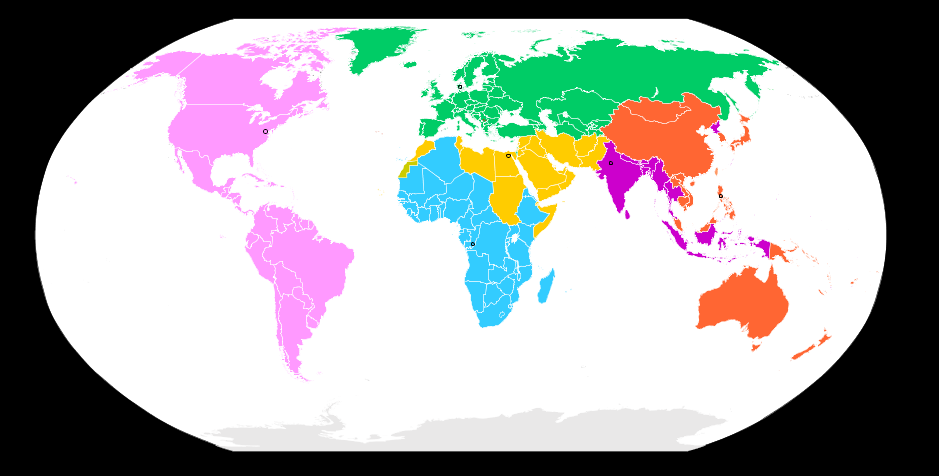 DSÖ Bölgeleri ve Bölge Ofisleri Afrika: Brazzaville, Congo Amerikalar: Washington, DC, USA Doğu Akdeniz: