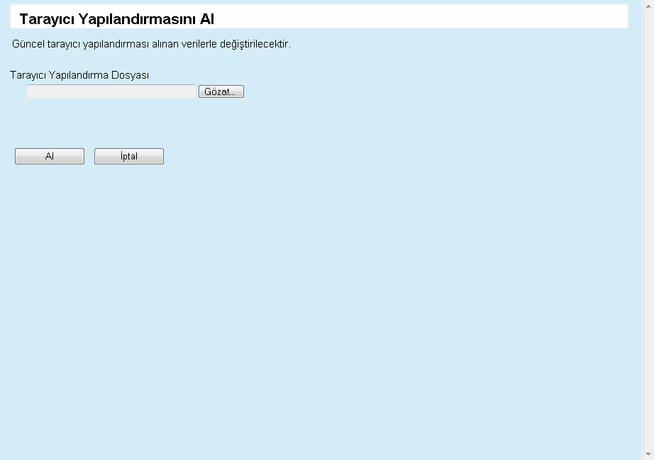 Bölüm 3 Tarayıcı Yapılandırmasının Dışa Aktarımı Admin Console penceresinde tarayıcı yapılandırması bir dosyaya aktarılabilir.