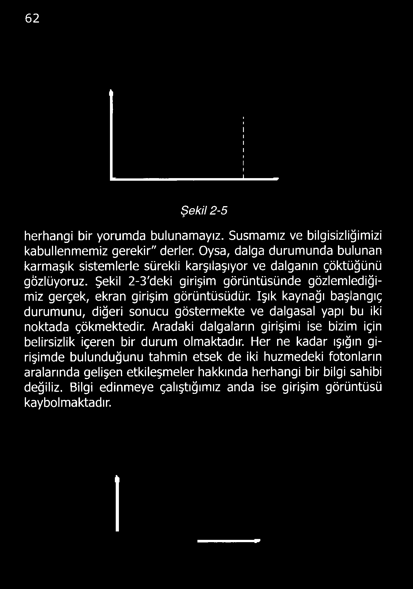 62 Şekil 2-5 herhangi bir yorumda bulunamayız. Susmamız ve bilgisizliğimizi kabullenmemiz gerekir" derler.