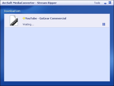 com Video websitesinde oynatılırken, sol üst köşede Stream Reaper simgesini kadar fare imlecini video üzerinde gezdirin ve Yükle düğmesini tıklatın.