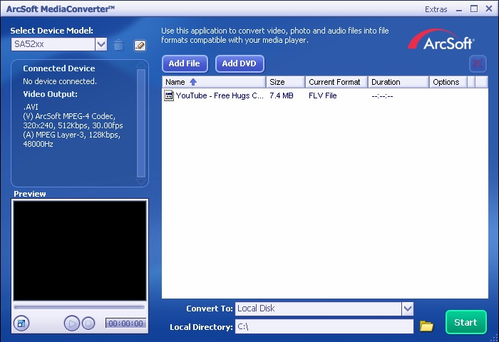 3.6.1.2 PC veya DVD'den video dosyaları ekleyin 1 2 3 MediaConverter penceresinde, Dosya Ekle / DVD Ekle seçeneğini tıklatarak video kaynağın seçin.