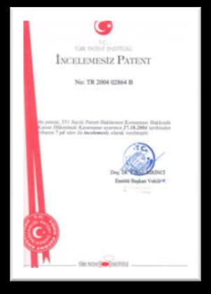 Patentler ŞİRKET PROFİLİ OTOMATİK TREN DURDURMA SİSTEMİ PATENT NUMARASI: TR 2004 02864 B ROKETLERİN ATEŞLENMESİNDE