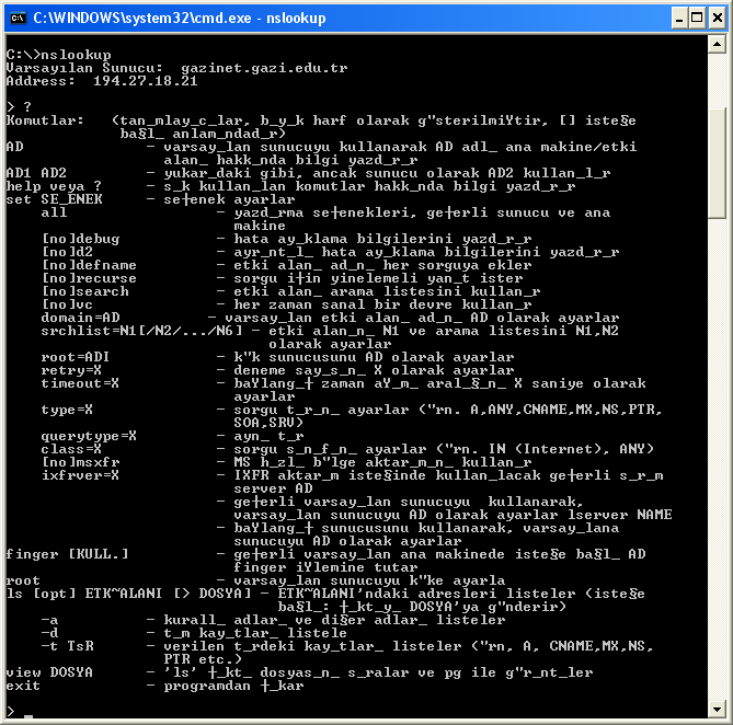 Nslookup