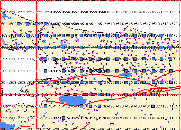 Şekil 4-30 467, 419, 371, 321, 322, 274, 275 ve 227 köşe noktalarının tekrar ele alınarak anlamlı değerlerinin elde edilmesi sonrasında yeni, kesinleşmiş 1:25.