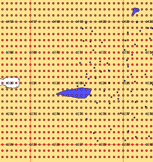 000 lik pafta köşe noktalarının çok sık (aralarındaki uzaklık 2.5 km Şekil 4-5) olması nedeniyle pafta köşe noktalarındaki transformasyon parametreleri birbirine çok yakın değerler vermektedir.