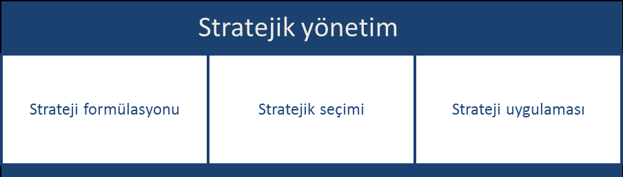 stratejiler firmanın genel stratejik performansını oluşturan faktörler olarak okunabilir.