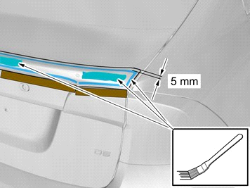 12A Çizimler A ve B Bagaj kapağına, işaretlerin 5 mm (13/64") içine ve bagaj kapağının her iki