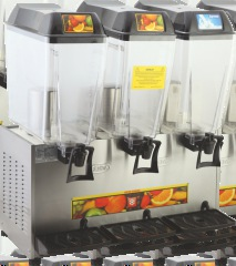 MEYVE SUYU SOĞUTUCULARI JUICE COOLERS İKİLİ ŞERBET ve AYRAN SOĞUTUCU JUICE COOLERS Kırılmaya dayanıklı polikarbon haznesi ile hijyen sağlar. Yeni sistem kırılmaz musluk.