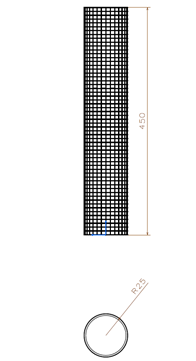 Burada x iki tel arasındaki mesafeyi b ise telin çapını ifade etmektedir. Şekil 2: Geçirgenlik oranı. β = x 2 (x + b) 2 Şekil 3: Deneylerde kullanılan delikli dış silindirin şematik gösterimi.