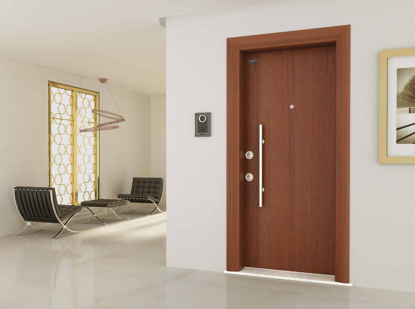 84.85 APOLLON AP-001 Door Series of Aluminium Alüminyum Serisi Kapılar Leaf front face has registered design and is coated with wooden patterned aluminium Kanat ön yüz patentli tasarım 8 mm MDF üzeri