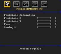 Il menu fonte compare sullo schermo Sistema menu modalità PC Vedere la sezione Collegamento della TV LCD a un PC per collegare un PC alla TV.