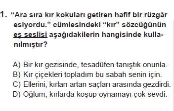 Ek-2. Anket Formları Türkçe Sorusu Öğrenme Alanı: Okuma Kazanım: 4.1.