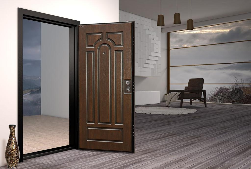 outdoor NEW GENERATION SECURITY DOORS OUTDOOR SERIES PLYWOOD / PL02 Venge Wengez Yağmur, kar, güneş ve nem gibi zorlu iklim şartlarına karşı uzun ömürlü dış