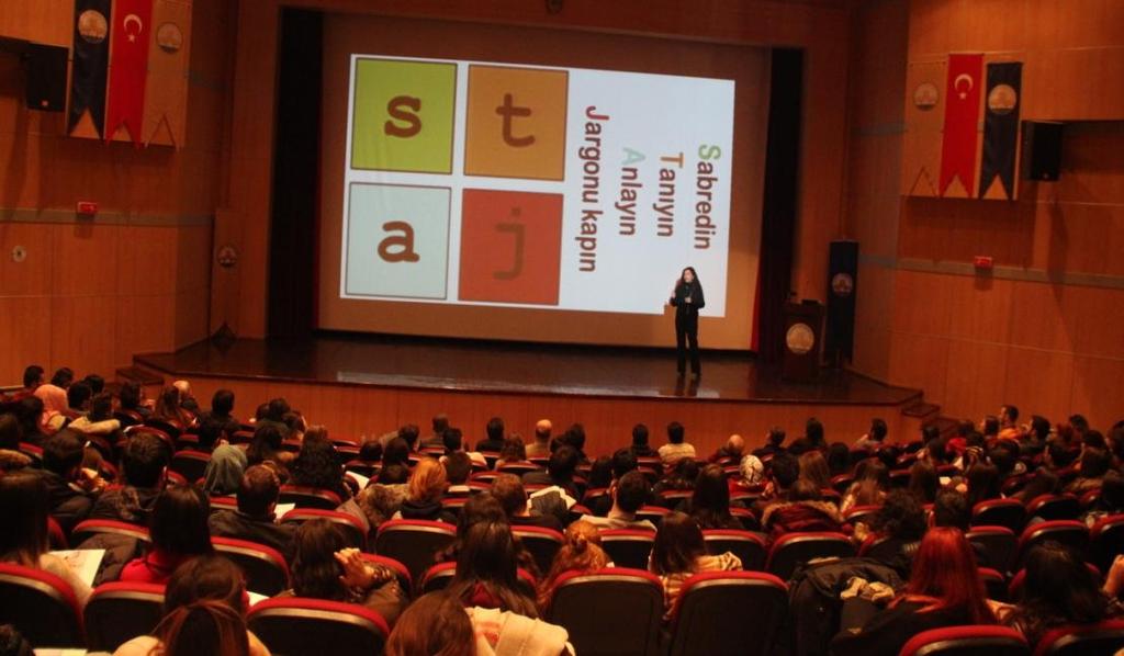 Staj ve Kariyeriniz Semineri Cumartesi Söyleşileri kapsamında düzenlenen Staj ve Kariyeriniz adlı seminer Üniversitemiz Devlet Konservatuvarı Sanat, Eğitim ve Gösteri Merkezi nde gerçekleştirildi. 1.