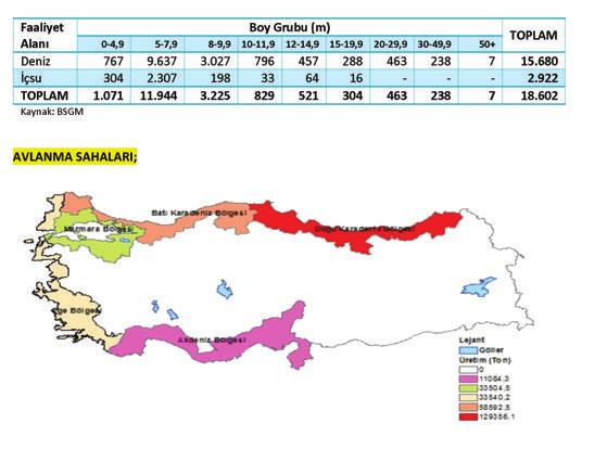 SU ÜRÜNLERİ SEKTÖRÜ TOPLAM BALIKÇI TEKNE SAYISI: 18.