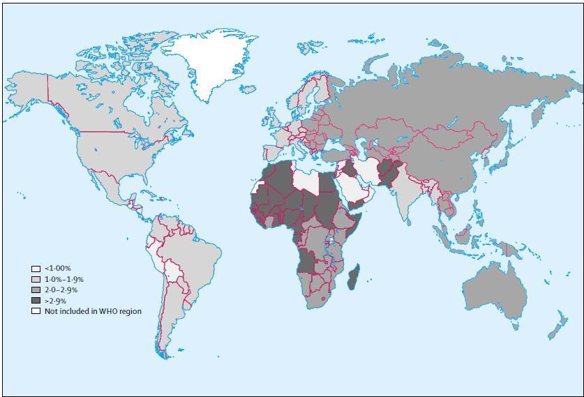 2.1.2.Epidemiyoloji Bugüne kadar dünya çapında HCV ile enfekte 170 milyon kişi olduğu tahmin edilmektedir (22). HCV enfeksiyonunun sıklığı dünyada coğrafik dağılıma göre farklılıklar gösterir.