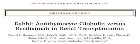 60% P=0.34 Thymoglobulin Basiliximab 50% P=0.54 40% 30% 20% 10% 0% P=0.02 P=0.02 P=0.68 P=0.