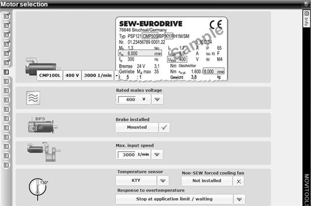 SEW-EURODRIVE motorlarının tipleri motorun tip plakasında bulunur.