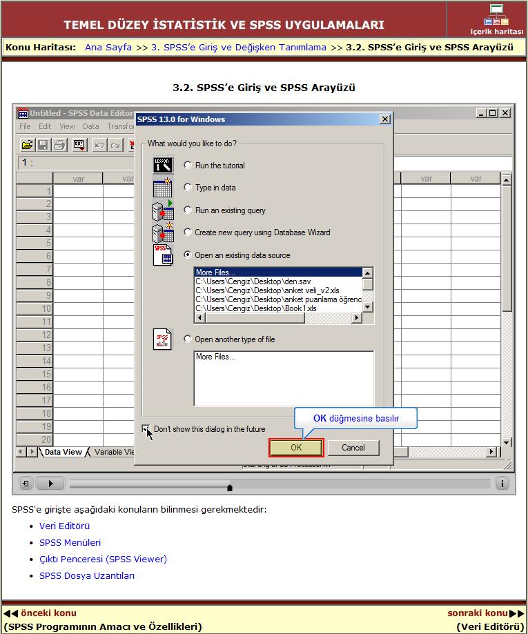 SPSS e Girişi