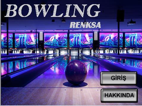 6. Ekran Görüntüleri Giriş ekranımda oyunumun ismi olan BOWLING RENKSA bulunmaktadır. Arka plan olarak bowling salonu vardır.