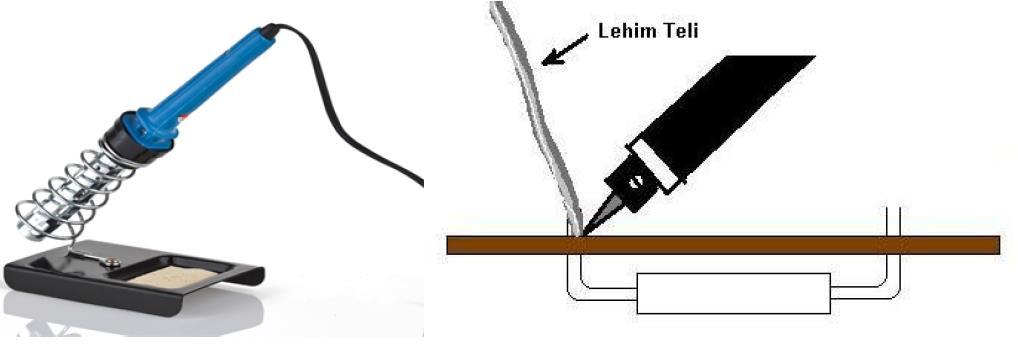 b-kaynak Bağlantıları Şekil 1.4. Lehimleme işlemi Kaynak, aynı veya benzer malzemeden iki parçanın ısı veya basınç yardımı ile ilave bir malzeme kullanarak veya kullanmadan birleştirilmesi işlemidir.