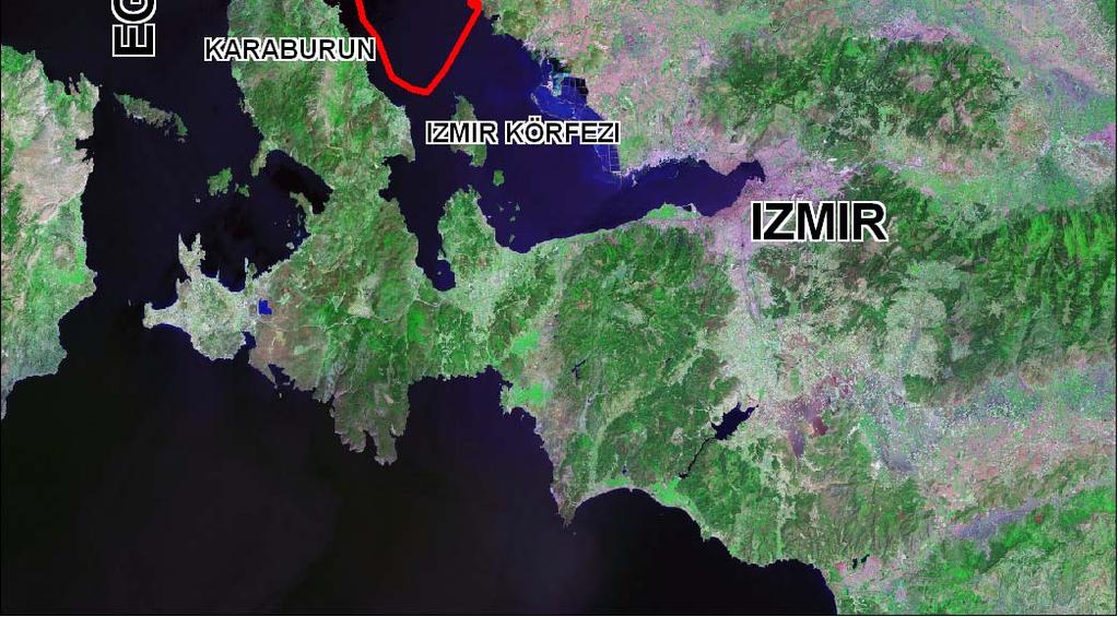 2.1.2 Çalışma Sahası Şekil 1.2 İzmir Dış Körfezi nde trol teknelerinin taradığı alan.