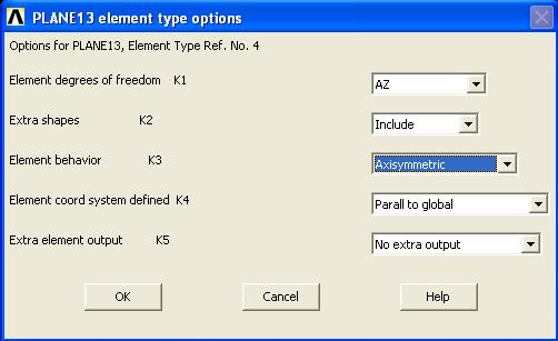 34 Şekil 5. 5. Plane 13 elemanının opsiyonları Modelde kullanılan birim sisteminin belirlenmesi Ansys programında varsayılan birim sistemi metredir.