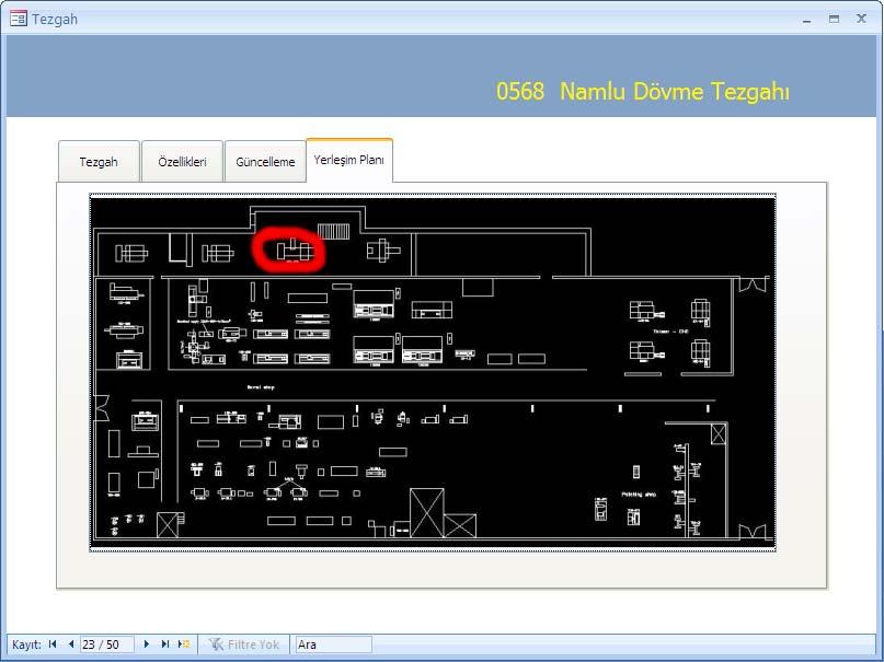 119 Resim 5.41. Tezgâhların Access programında yerleşim planı 5.11. Yeni Durumun Gözlenmesi Sonuçlarının Görsel Panolarda Yayınlanması Gelinen noktanın görülmesi ve yapılacak yeni