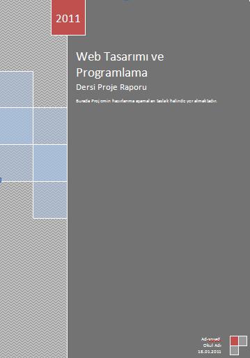 ġekil 4.2: Örnek kapak sayfası kaldırabilirsiniz. seçeneği ile oluģturmuģ olduğunuz kapak sayfasını seçeneği ile hazırlamıģ veya düzenlemiģ olduğunuz kapak sayfasını galeriye ekleyebilirsiniz. 4.2. Üstbilgi-Altbilgi ÇalıĢmakta olduğunuz belgeye üst ve alt bilgi ekleyebilirsiniz.