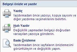 4.5. Belgeyi Yazdırma Kelime iģlemci programını kullanarak hazırlamıģ olduğumuz belgeleri yazıcı (printer) kullanarak kâğıt üzerine aktarabiliriz.