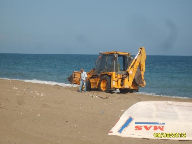 Şekil 5.4. Üreme sezonu içerisinde kumsala giren iş makinesi. 6.