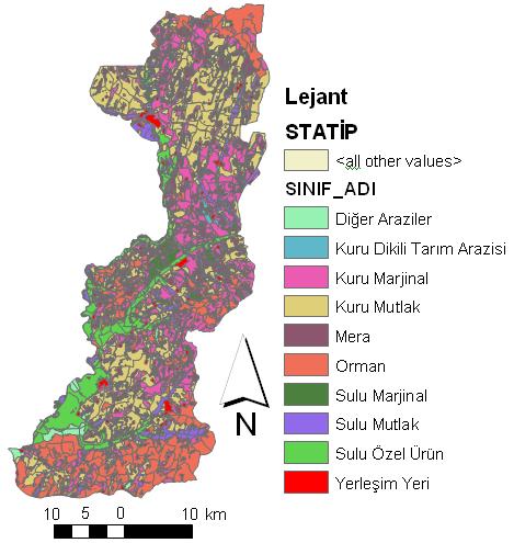 1.5.3 STATİP Edirne Sorunlu tarım arazilerinin tespit edilmesi ve iyileştirilmesi amacıyla gerçekleştirilen proje neticesinde İlin arazi kullanım türleri ve Bakanlıkça 5403 sayılı Toprak Koruma ve