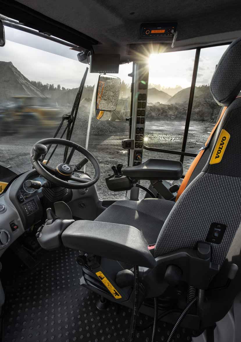 Volvo kabini ROPS/FOPS sertifikalı geniş hacimli kabin, ergonomik olarak yerleştirilmiş