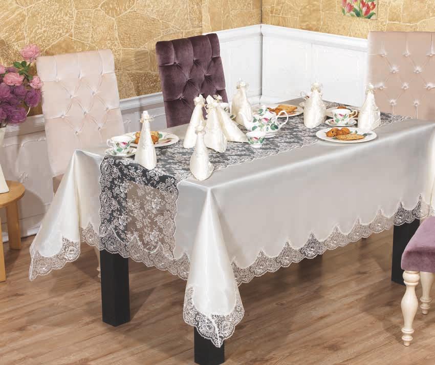 12 Rosalinda Dining Set Collection Yemek Takımı Masa Örtüsü/Tablecloth: 170 x 240 cm - 170 x 280 cm - 170 x 330 cm Peçete/Napkin: