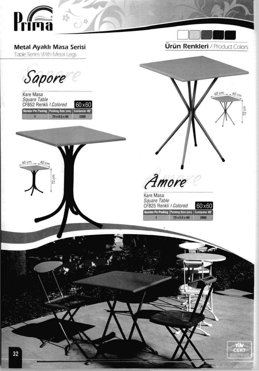 Metal Ayakh Masa Serisi Table Series With