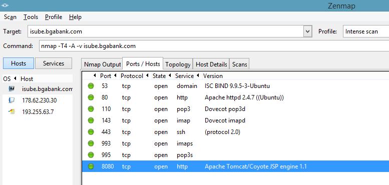 118 BGA BANK WEB GÜVENLIK TESTLERI UYGULAMA KITABı 43. Tomcat 6 Sistem İfşası Nmap ile http://isube.bgabank.com adresi tarandığında, açık portlar arasında 8080 olduğu görülür.