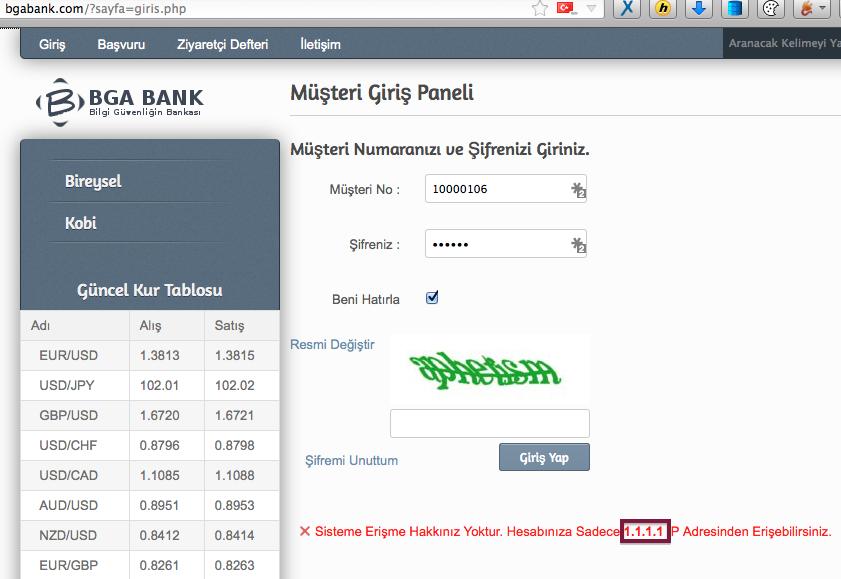 50 BGA BANK WEB GÜVENLIK TESTLERI UYGULAMA KITABı 2) X- Forwarded- For başlık bilgisi ekleyerek de bu engel atlatılabilir.