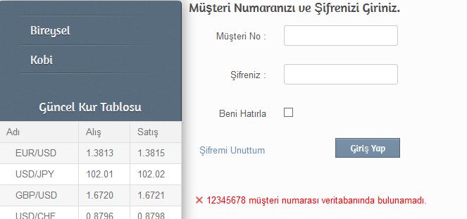 6 BGA BANK WEB GÜVENLIK TESTLERI UYGULAMA KITABı 1. Müşteri Giriş Paneli Reflected XSS Zafiyeti ve İstismarı BGA Bank "Müşteri Giriş Paneli" sayfasında Reflected XSS Zafiyeti bulunmaktadır.