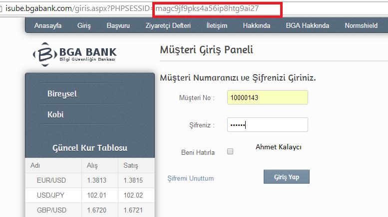 BGA BANK WEB GÜVENLIK TESTLERI UYGULAMA